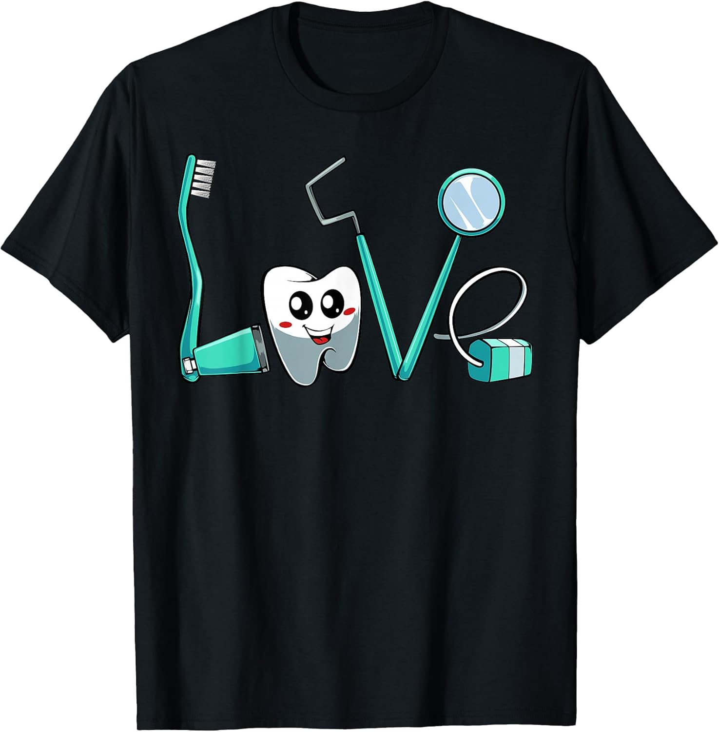 Cute Kawaii Teeth Dentist Dental Hygienist Orthodontics Gift T-Shirt