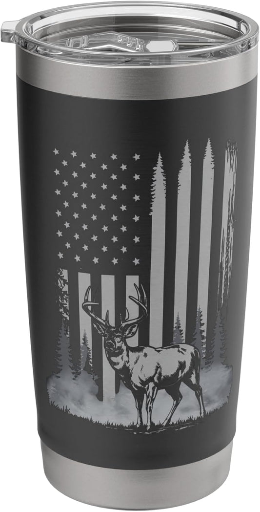 Deer Hunting Tshirt Camouflage American Flag USA