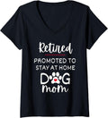 Womens Funny Dog Mom Retirement for Dog Lover V-Neck T-Shirt