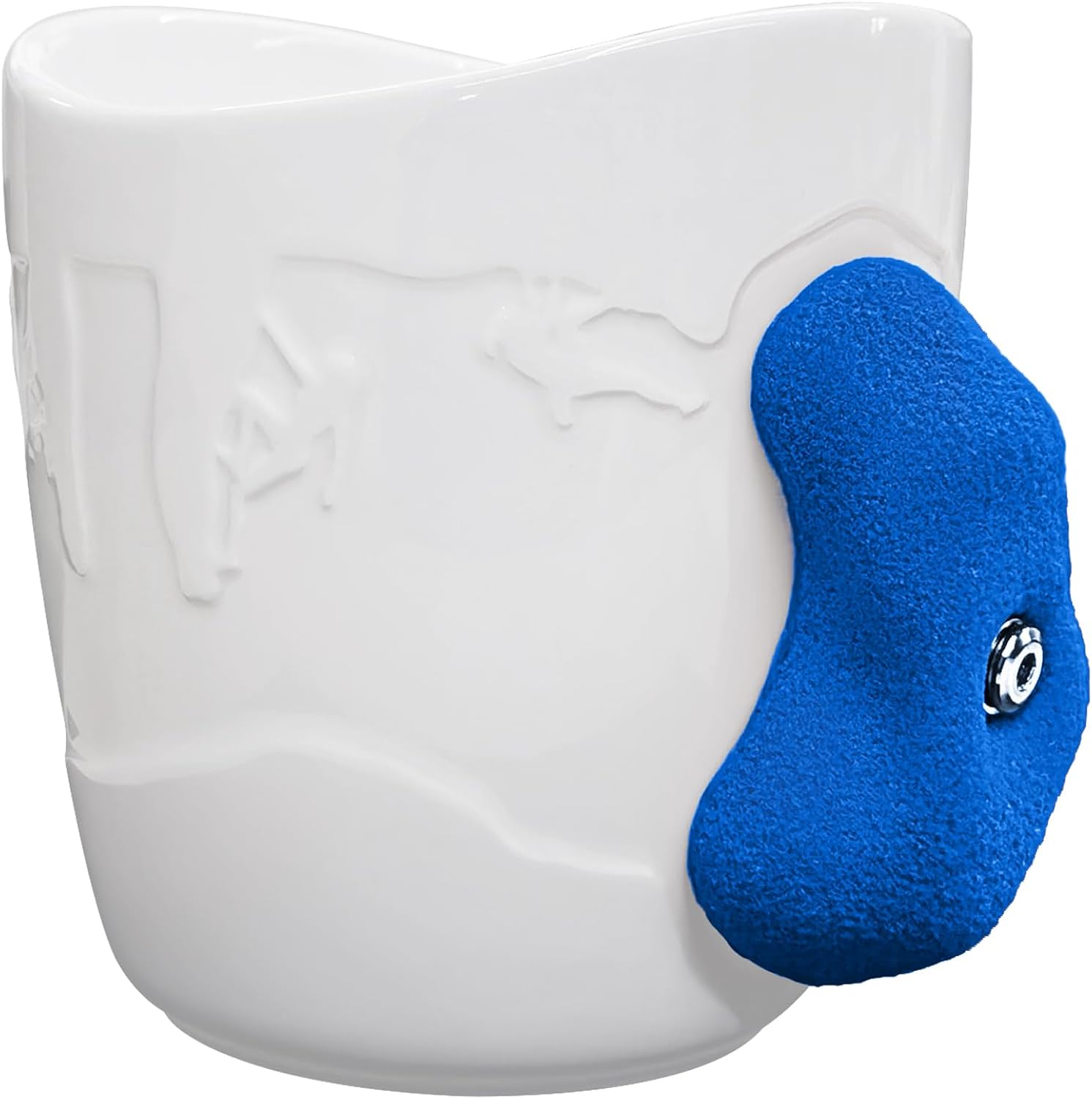 TWO STONES Rock Climbing Coffee Mug for Climber as Rock Climbing Gift for Climbers (White + Blue)