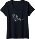 Womens French Bulldog Punch Hand Friendship Fist Bump Dog Lovers V-Neck T-Shirt