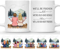 Gossby Personalized Friend Mug - Custom Gift for Female Best Friend with Design, Name - Christmas, Birthday, Friendship Besties Gift for Women - We'll Be Friends Until We're Old, Senile - 2 BFFs