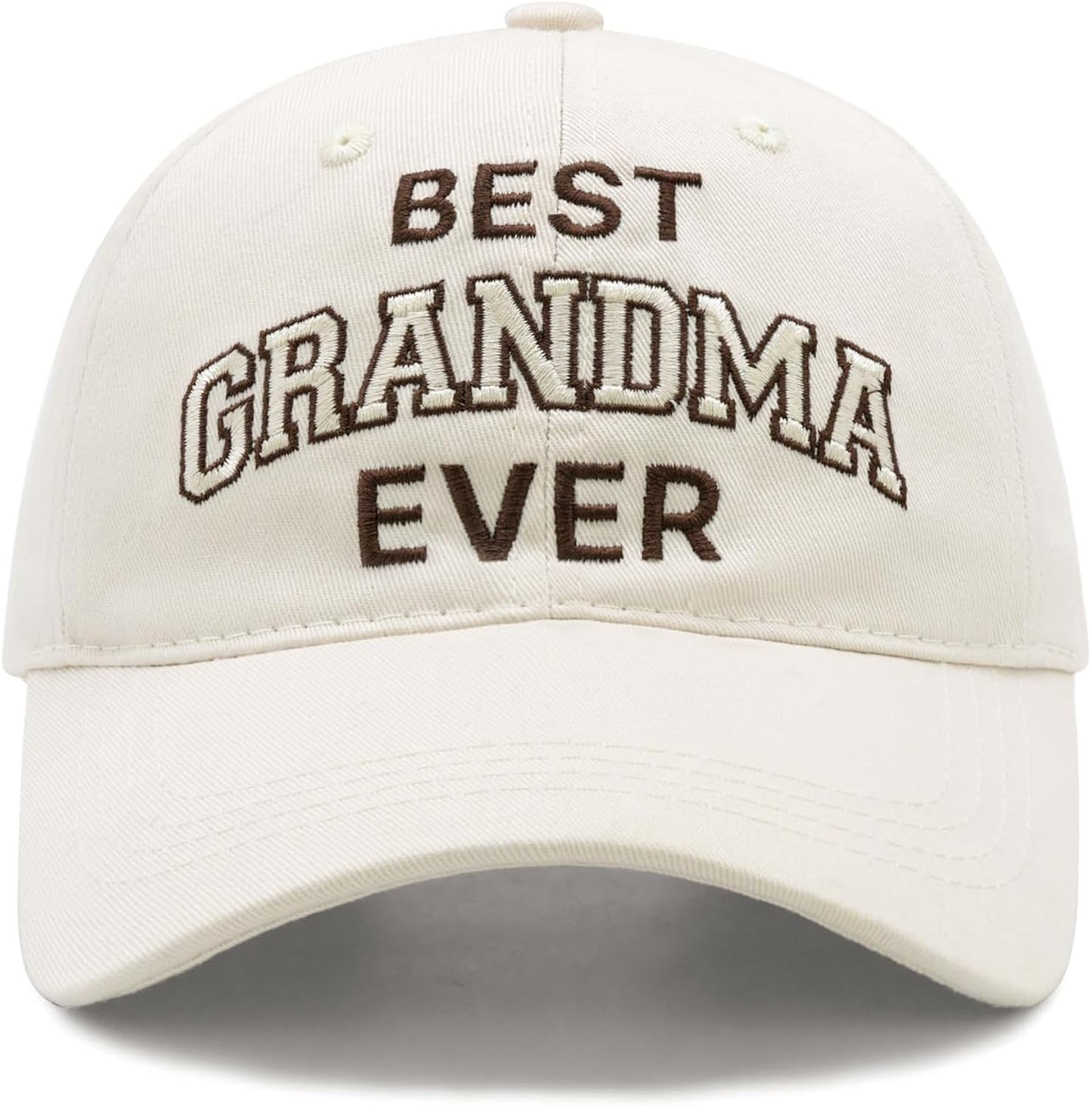 Grandma Hat for Women, Mother's Day Birthday Gifts for Grandmother Mimi Gigi Nana from Grandkids, Adjustable Cotton Embroidered Grandma Baseball Cap Beige