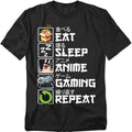 Anime Gaming List T Shirt – Funny Otaku Gamer Humor Tee for Men or Women, Unisex Adult