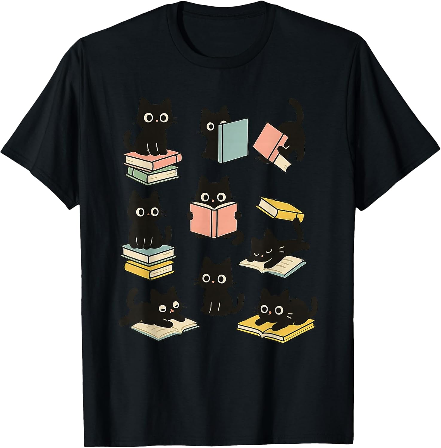 Funny Black Cat Book Lover Apparel