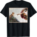 Cat God Creation of Adam Meme Funny Memes Internet Memes Men T-Shirt