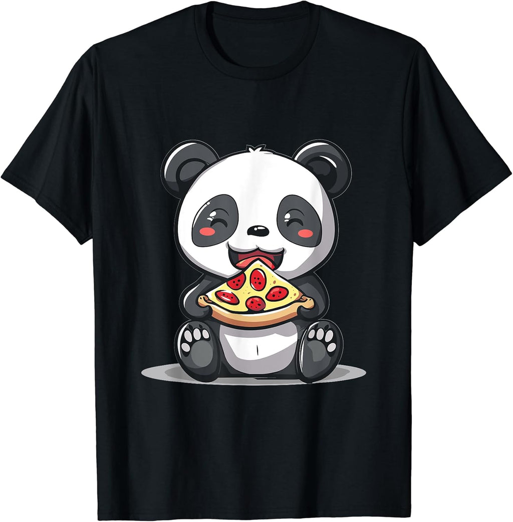Funny Panda with Pizza Graphics