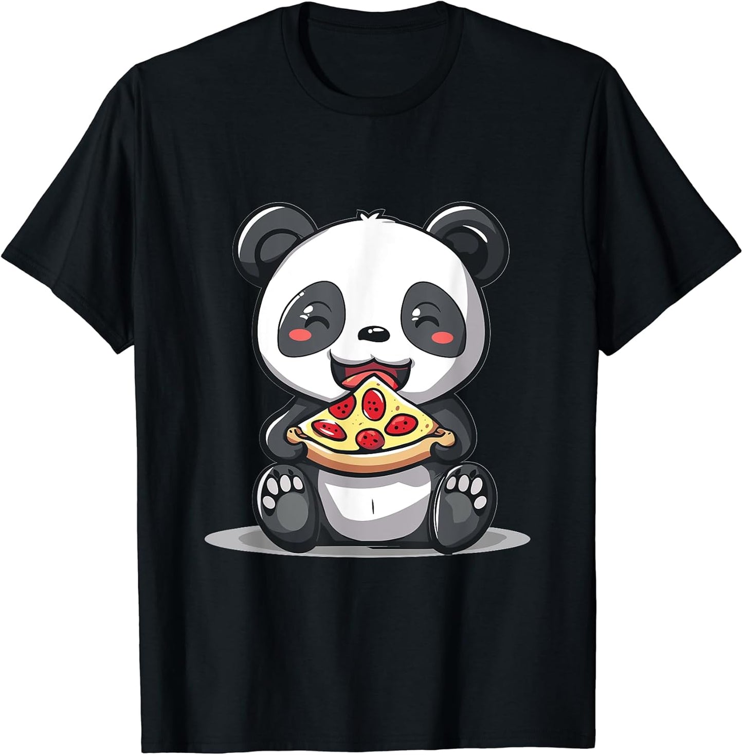 Funny Panda with Pizza Graphics
