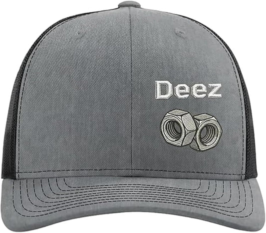 Deez Embroidered Premium Quality Adjustable Hat, Funny Trucker Cap, Breathable Mesh Design Gift for Men Women