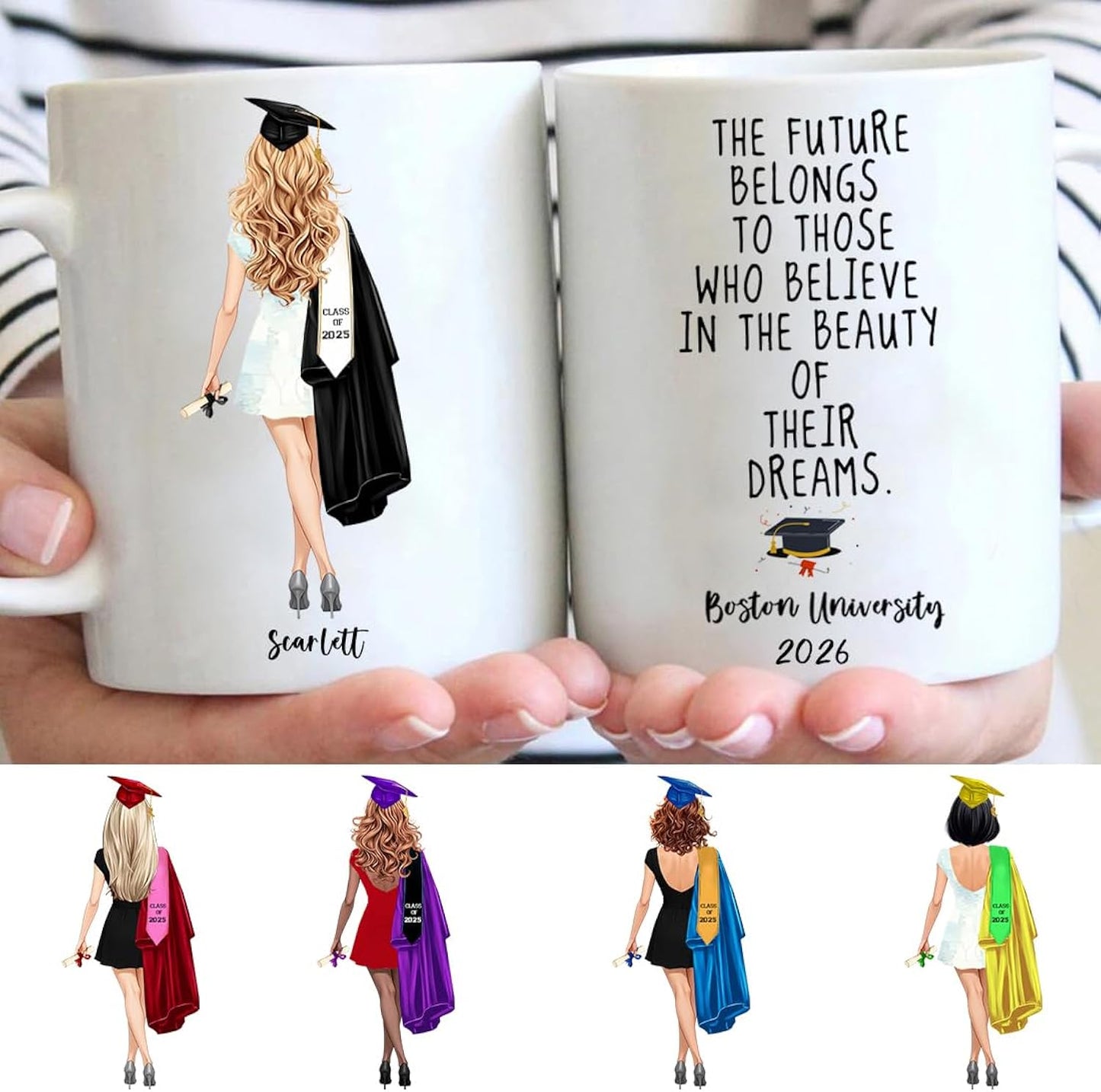 Personalized Graduation Gifts for Woman Her, Custom Graduation Mug for Graduates Daughter Best Friends High School, College, Class of 2026 Coffee Mug 11 or 15 Oz