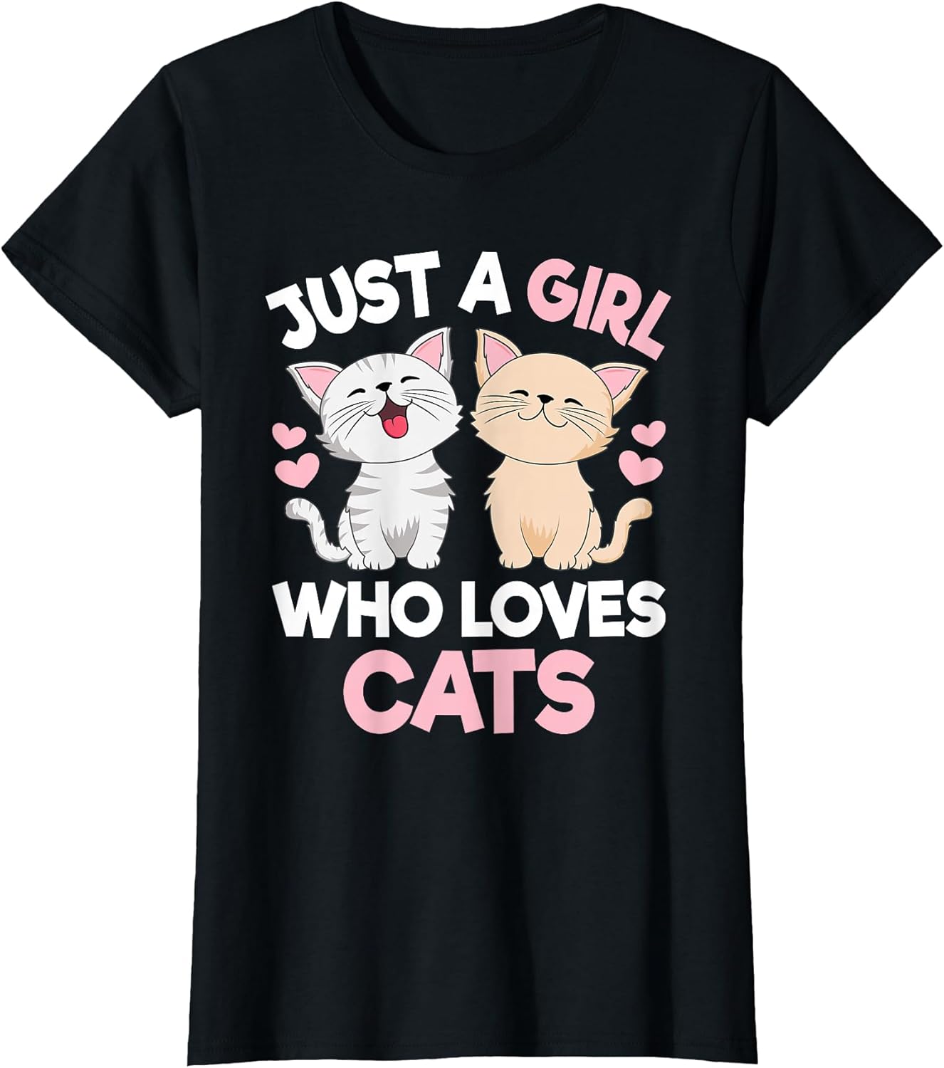 Just A Girl Who Loves Cats Cute Cat Lover Kitty Girls Kids T-Shirt