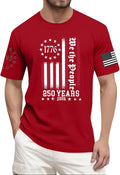 Men's 250th USA Shirt Short Sleeve 1776-2026 We The People Independence Day American Flag Print Shirts, S-5XL