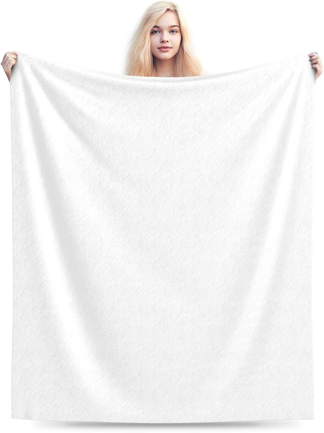 Customized Blanket with Photos Text Name Personalized Blankets Gifts for Girlfriend Husband Wife Mom Dad Brothers and Sisters, White, 60"x80"