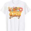 Retro Stay Groovy Floral Apparel
