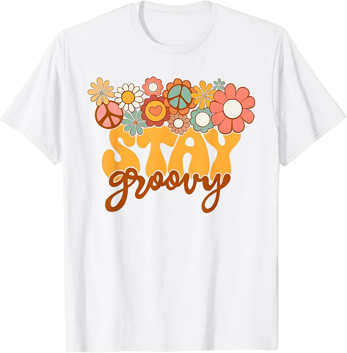 Retro Stay Groovy Floral Apparel