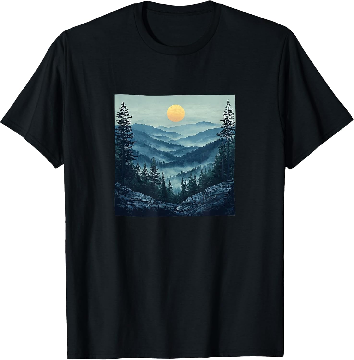 Misty Mountain Valley Vintage Landscape Merch