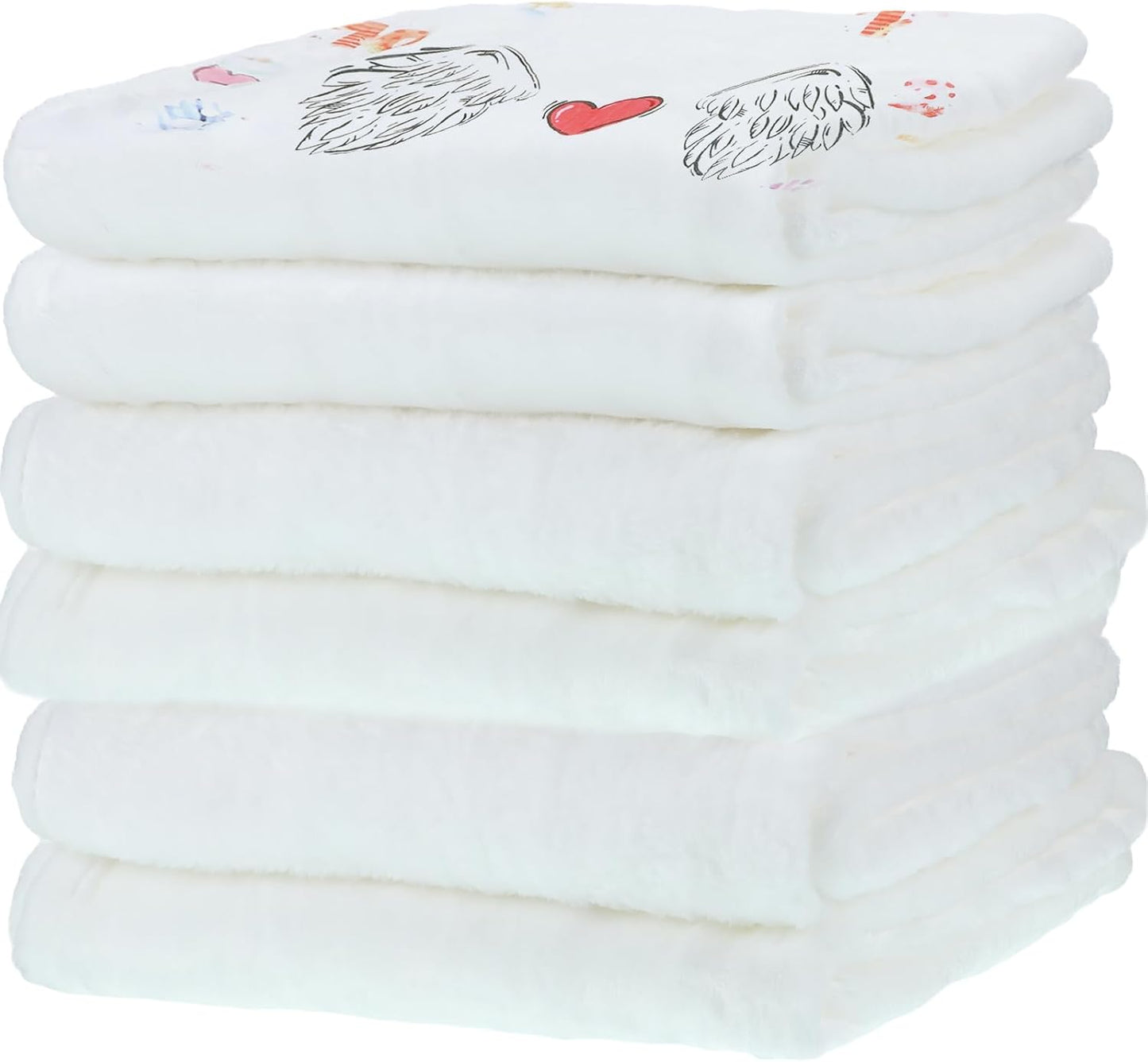 Preboun 6 Pcs Sublimation Throw Blanket Thick Plush Blankets Soft Fuzzy Blanket White Blank Blanket for DIY Custom Personalized Sublimation Photo (30 x 40 Inch)