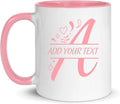 Initial Coffee Mug Personalized Monogram 11oz - Custom Letter A-Z Name Cup for Women Men - Ceramic Dishwasher Microwave Safe Taza Personalizada - Gift Ideas Office Home