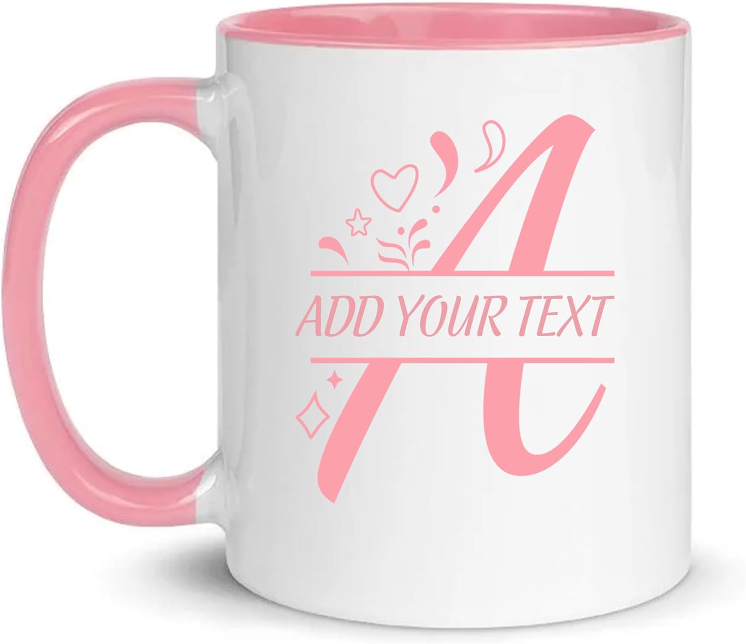 Initial Coffee Mug Personalized Monogram 11oz - Custom Letter A-Z Name Cup for Women Men - Ceramic Dishwasher Microwave Safe Taza Personalizada - Gift Ideas Office Home
