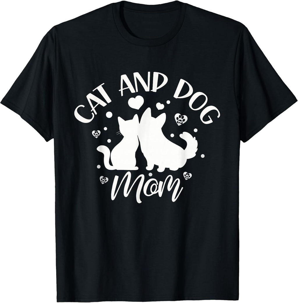 Cat and Dog Mum Girls Cats Lovers Dogs Mother T-Shirt