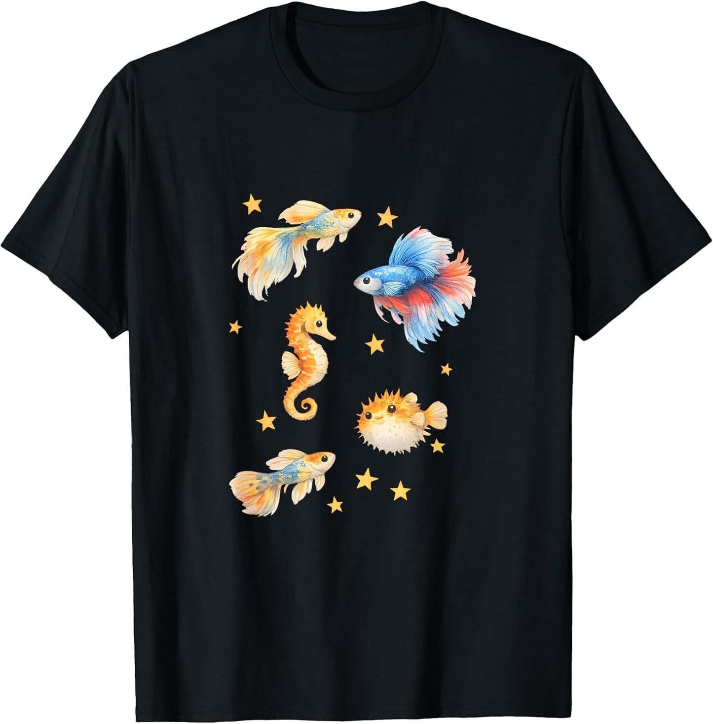 Kawaii Ocean Marine Life Pufferfish Starfish Merch