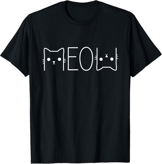 Funny Meow Graphic Merch Casual Cat Lover Cute Cat Meme T-Shirt