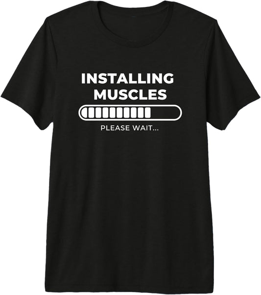 Fitness Humor Installing Muscles Gym Workout Funny