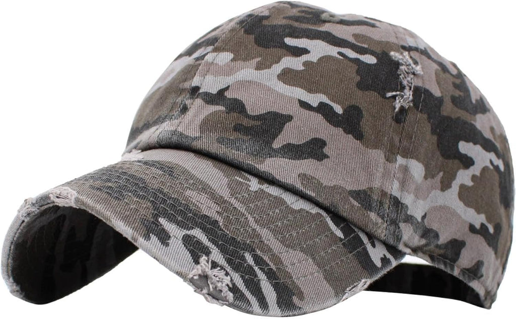 Vintage Washed Distressed Cotton Dad Hat Baseball Cap Adjustable Polo Trucker Unisex Style Headwear