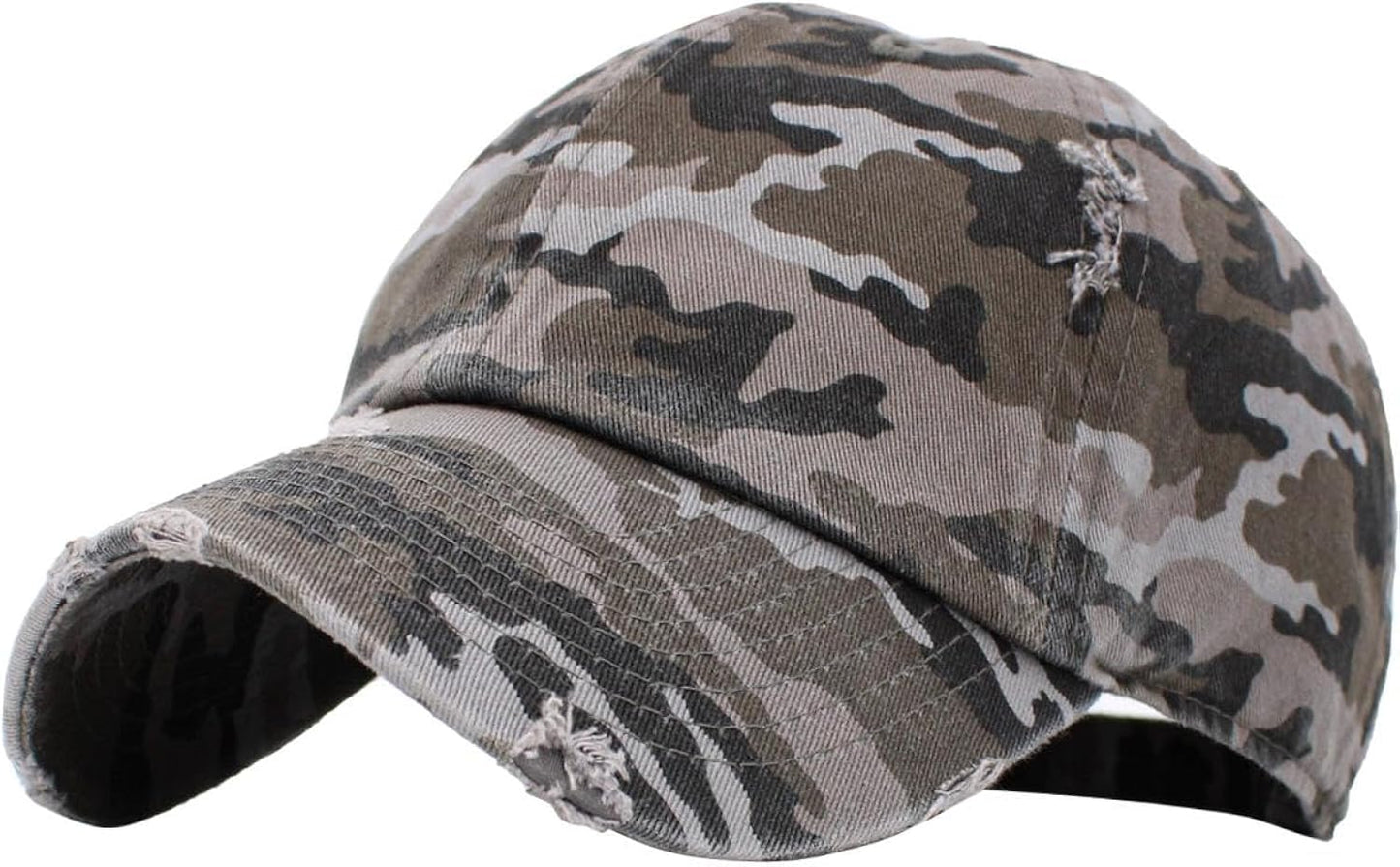 Vintage Washed Distressed Cotton Dad Hat Baseball Cap Adjustable Polo Trucker Unisex Style Headwear