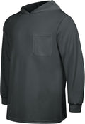 Hi Vis Shirts for Men, High Visibility Shirts with Hood, Safety Shirts with Long Sleeves, Construction Work Shirts for Men, Lightweight, Breathable, UCH-Dark Grey XL