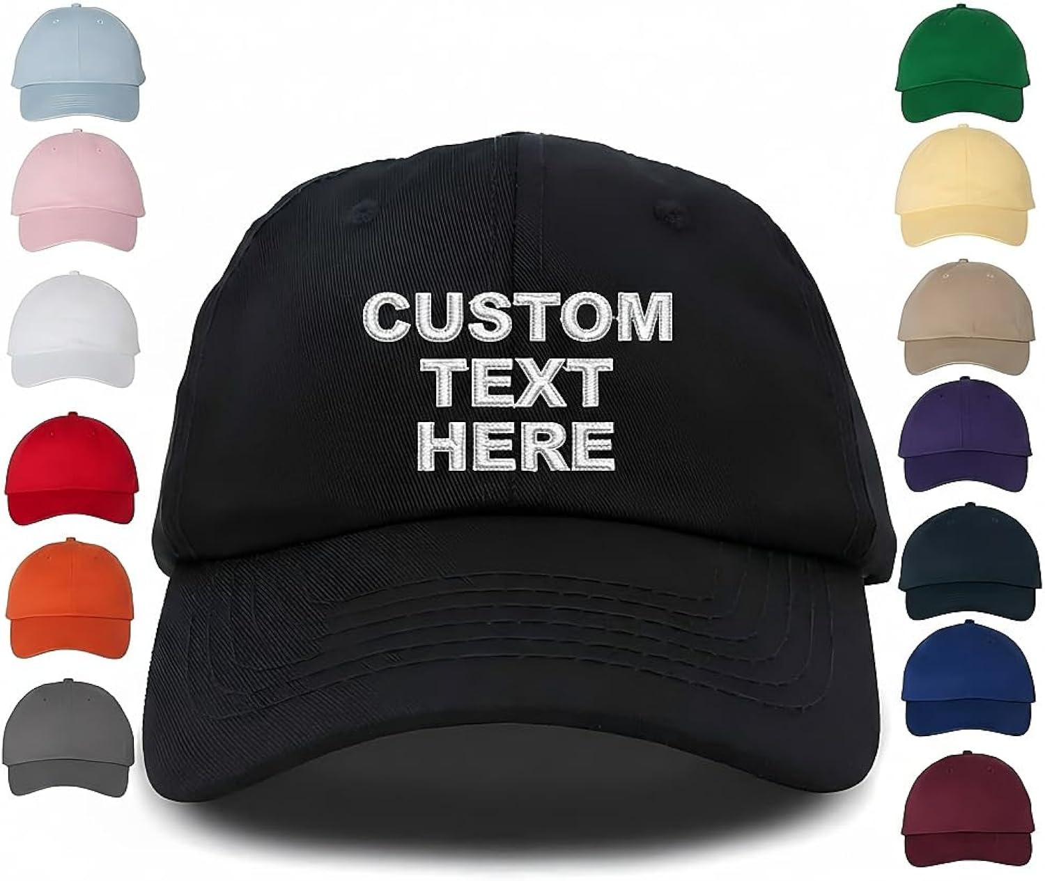 Custom Baseball Cap, Personalized Embroidered Hat, Adjustable Dad Hat, Custom Hats for Men, Customized Hats for Men, Custom Embroidered Hat, Custom Hat, Embroidered Hat Multicolor