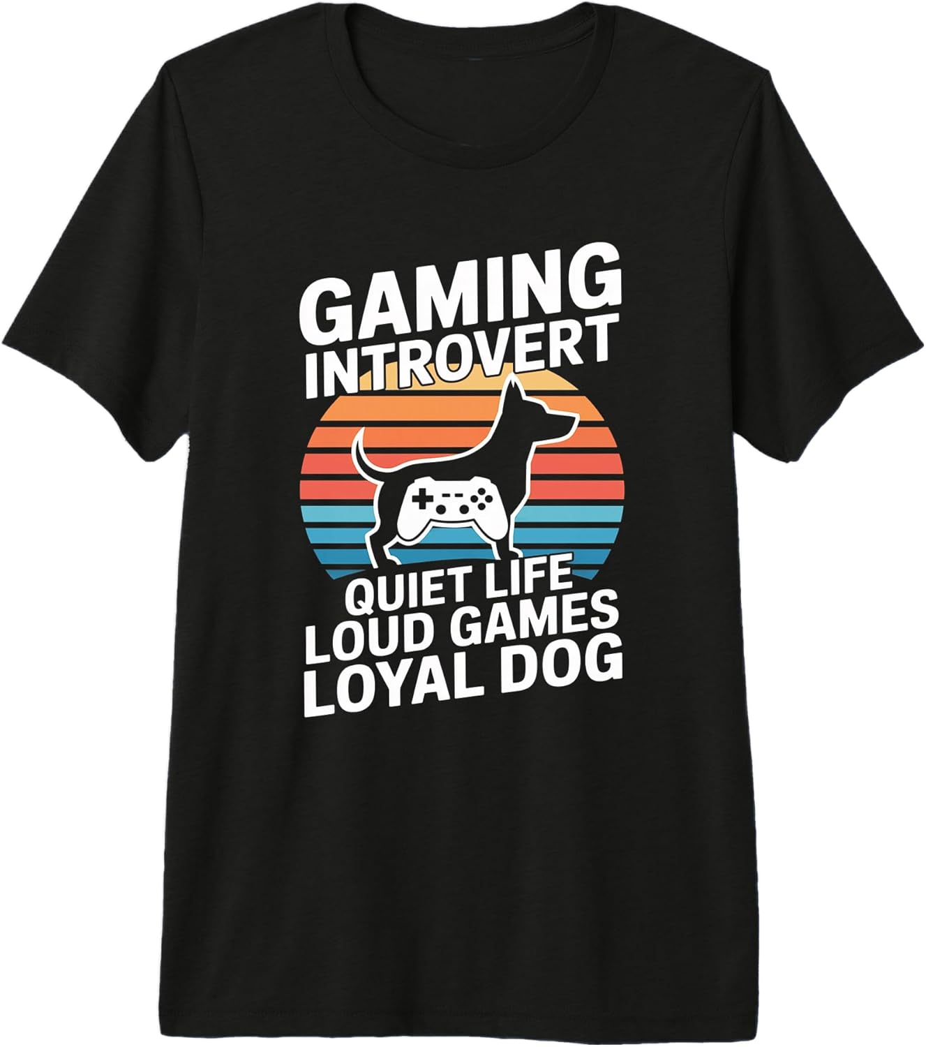 Retro Dog Gamer Introvert Sunset Controller