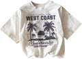 Girl's Graphic Print Tee Shirt Round Neck Short Sleeve T Shirts Summer Cute Trendy Tops