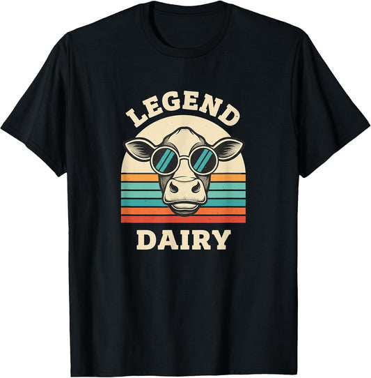Farm Cow Dairy Legend Funny Retro Vintage Barnyard