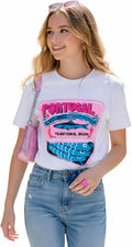 Cute Vintage Graphic Tees Womens Oversized Y2k Cotton T Shirt Casual Summer Beach Top