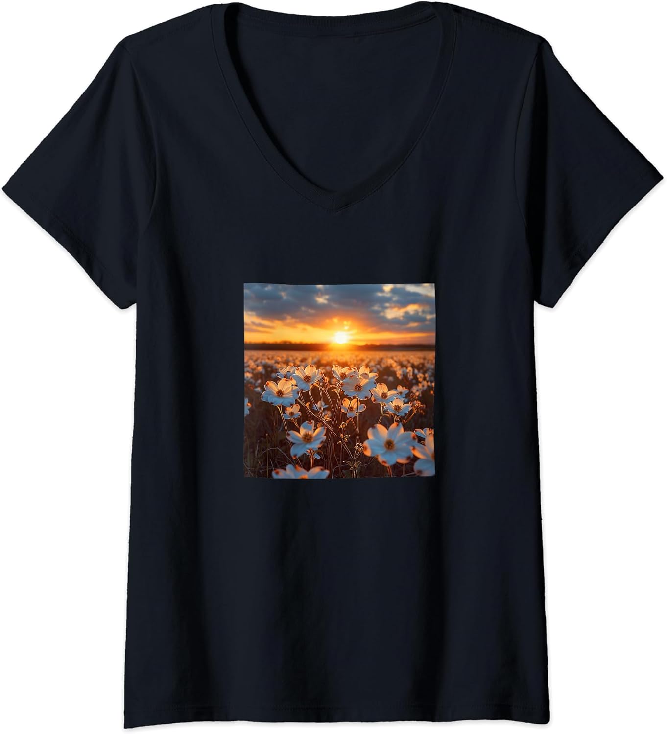 Dogwood Flower Field Beautiful Sunset Merch