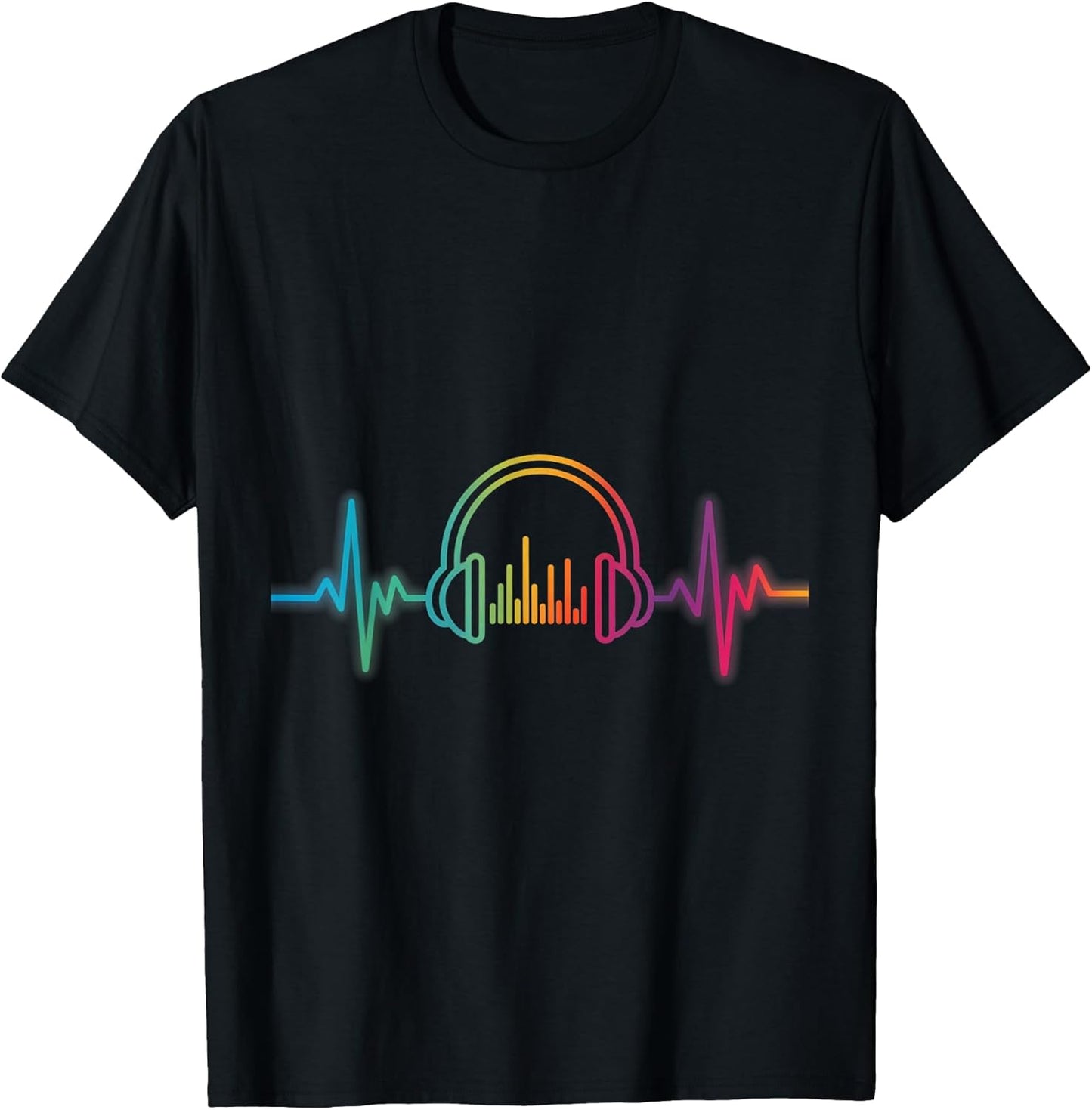 Colorful Music Headphones Heartbeat Wave