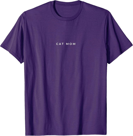 Cat Mom Cat Lover Funny Cat Minimalist Subtle Cat T-Shirt