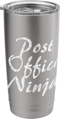 Post Office Tshirt Job Occupation Funny Work Title Stainless Steel Insulated Tumbler