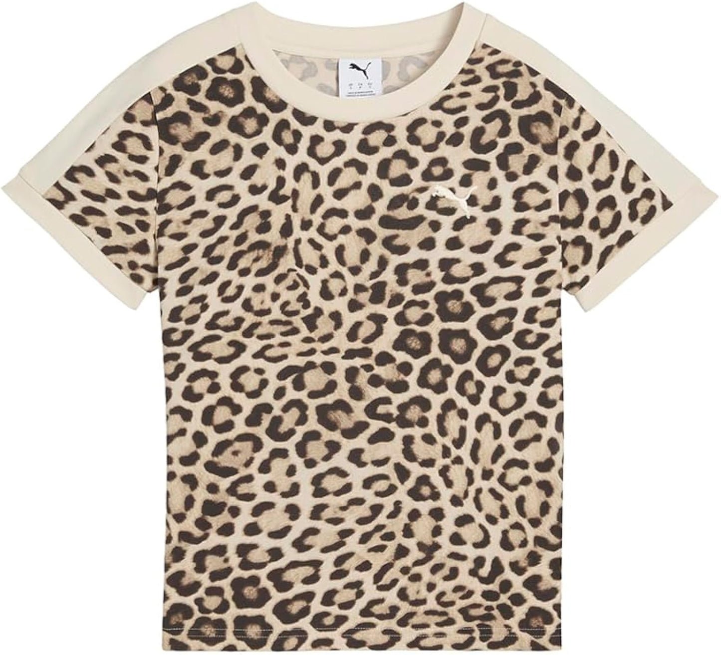 Womens T7 Leo Luxe All Over Print Slim Crew Neck Short Sleeve Casual Tops Casual - Black