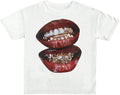Graphic Tees for Women Lips Print 2000s Clothing Short Sleeve Graphic T Shirts Y2k Going Out Tops