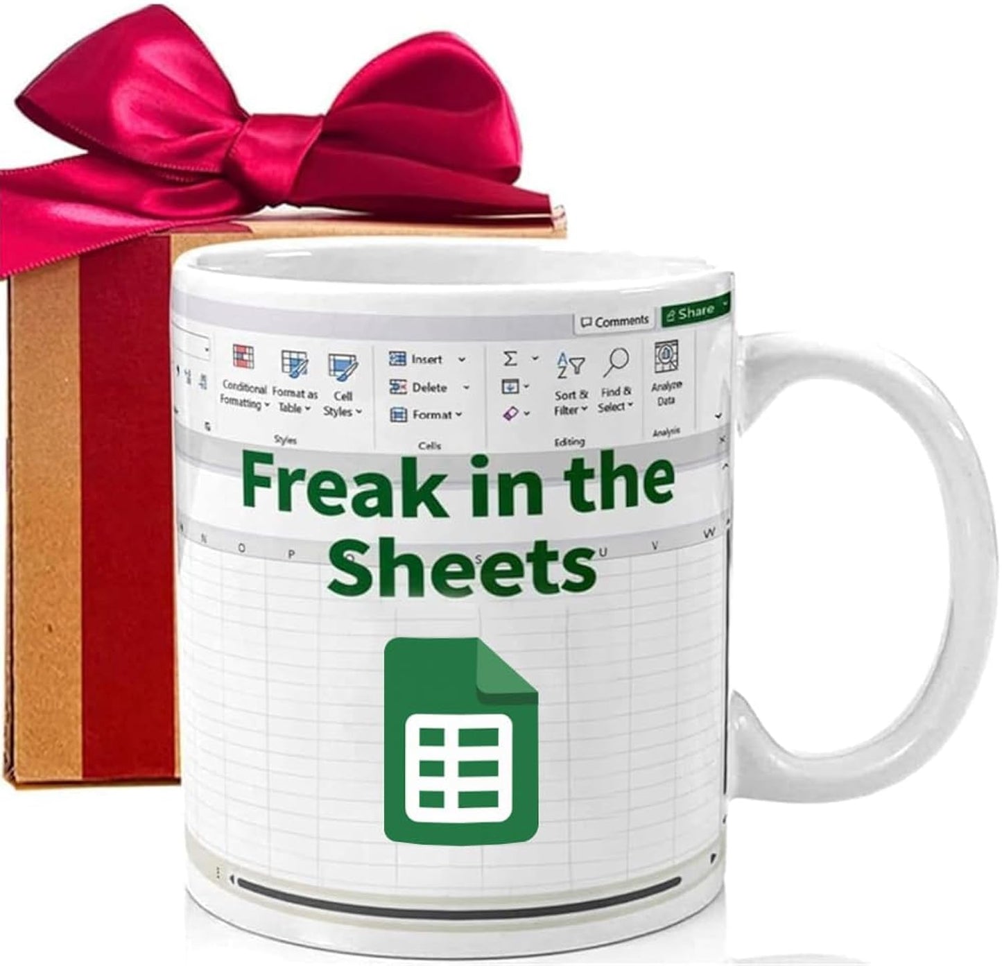 Freak in The Sheets Mug, Accountant mug Gifts, Funny Spreadsheet Mug Gifts for Women Men Coworkers CFO CPA Boss Friends Student, Novelty Accounting Graduation gifts