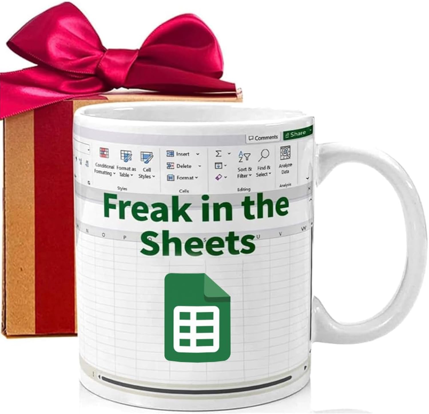 Freak in The Sheets Mug, Accountant mug Gifts, Funny Spreadsheet Mug Gifts for Women Men Coworkers CFO CPA Boss Friends Student, Novelty Accounting Graduation gifts