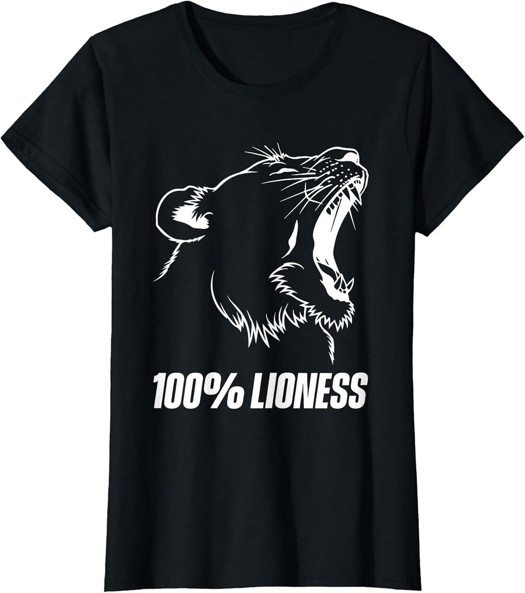 100% Lioness Gym Motivation Apparel Funny Inspiration Lion T-Shirt