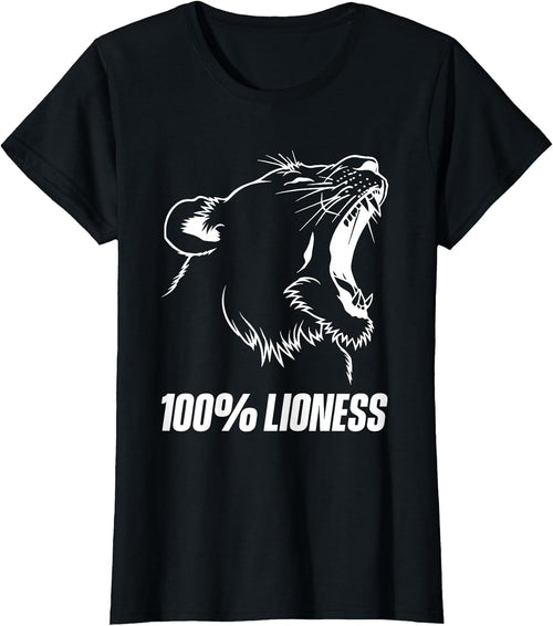 100% Lioness Gym Motivation Apparel Funny Inspiration Lion T-Shirt