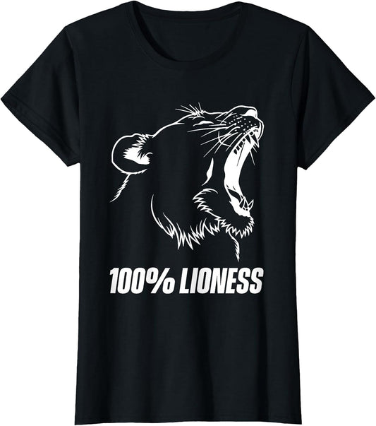 100% Lioness Gym Motivation Apparel Funny Inspiration Lion T-Shirt