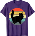 Funny Fluffy Black Cat Vintage Retro Style Gift