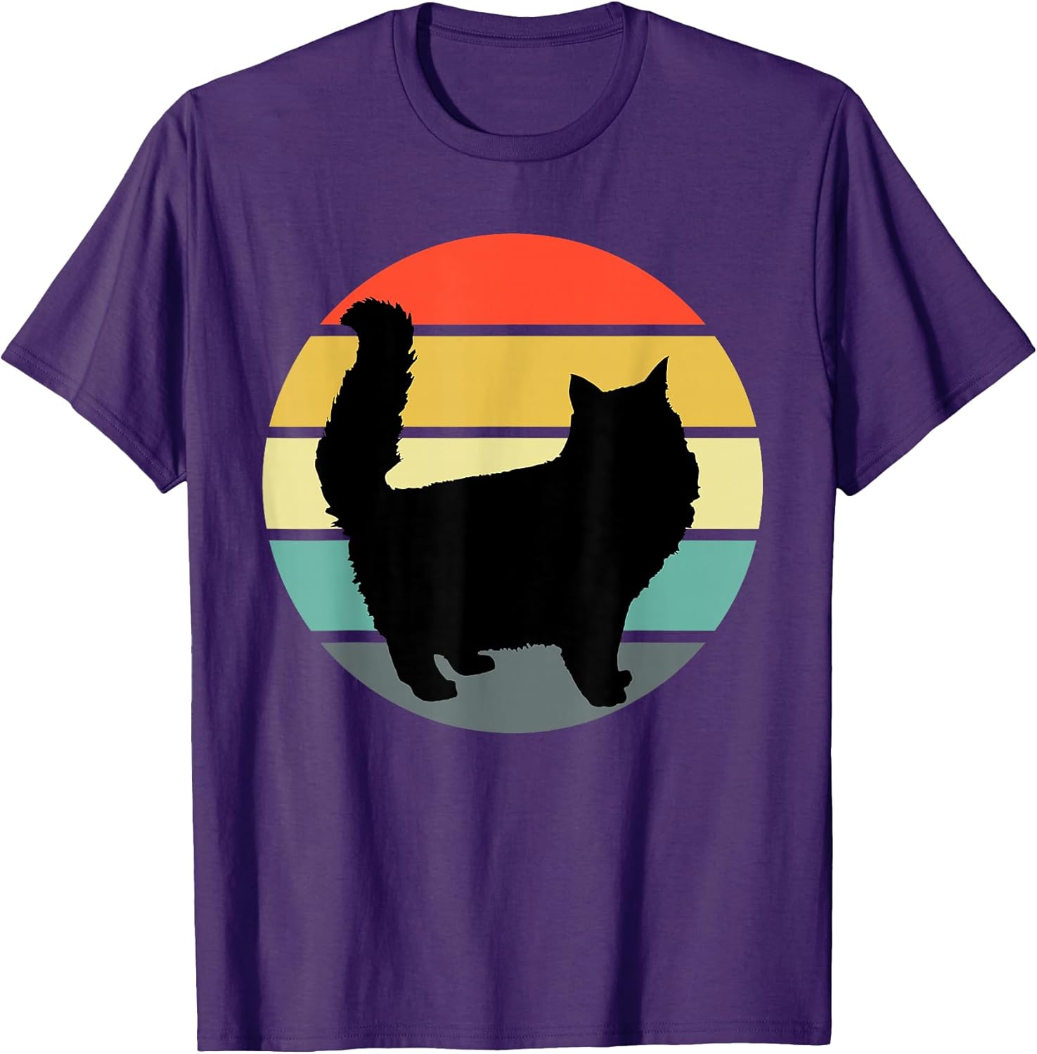 Funny Fluffy Black Cat Vintage Retro Style Gift
