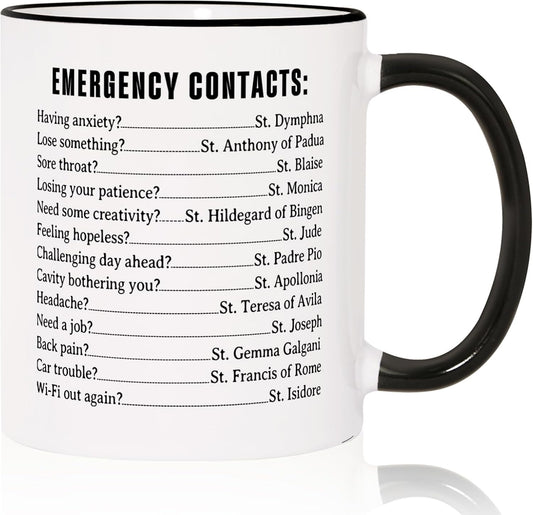 Shqiueos Funny Catholic Gifts for Women Men, Humor Christian Mug 11oz, Christmas & Birthday Gifts, Inspirational Religious Gift for Friends Coworkers Mom Dad, Pastor Appreciation Cup