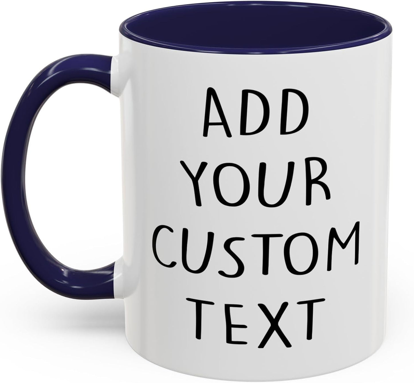 Custom Mug Personalized Customized Coffee Cup Taza Personalizadas Ceramic Cup with Rae Dunn Text Best Gifts for Mother's Day Anniversary Birthday Friend (11oz Blue)